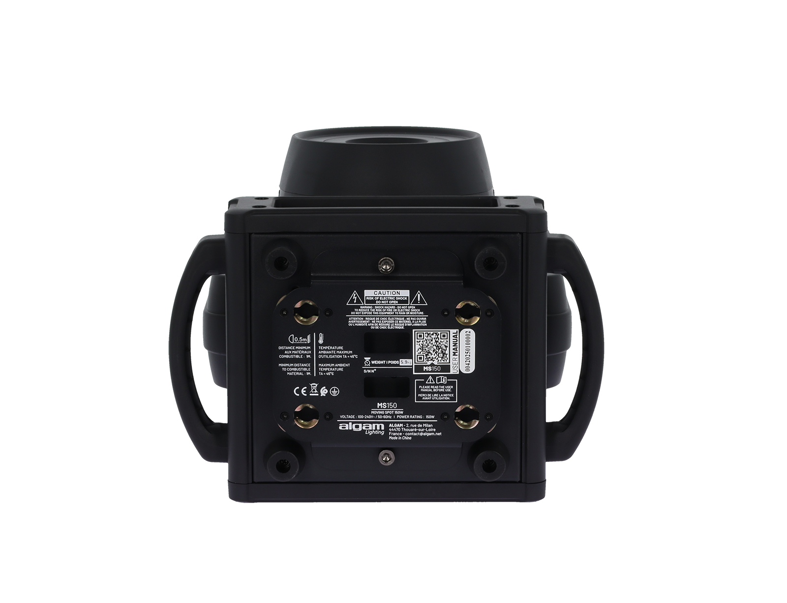 150W moving head with RGB LED ring, rotating prism