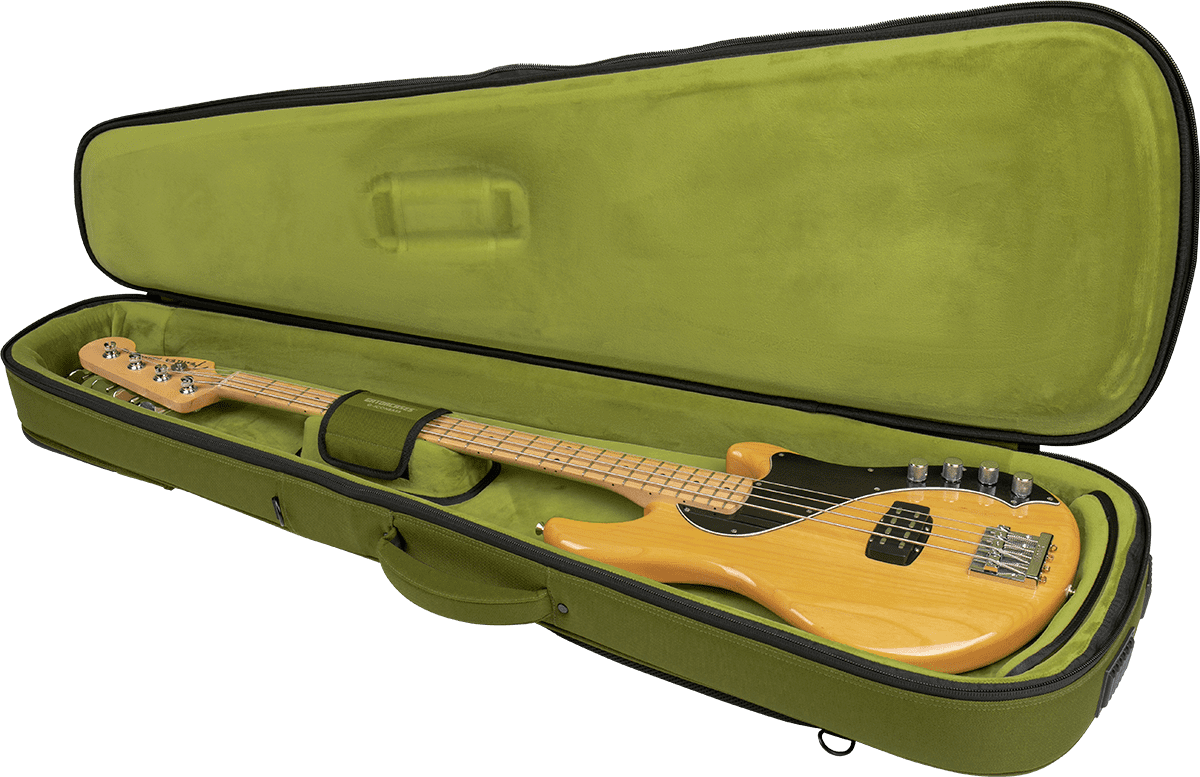 Semi-rigid case for bass, green