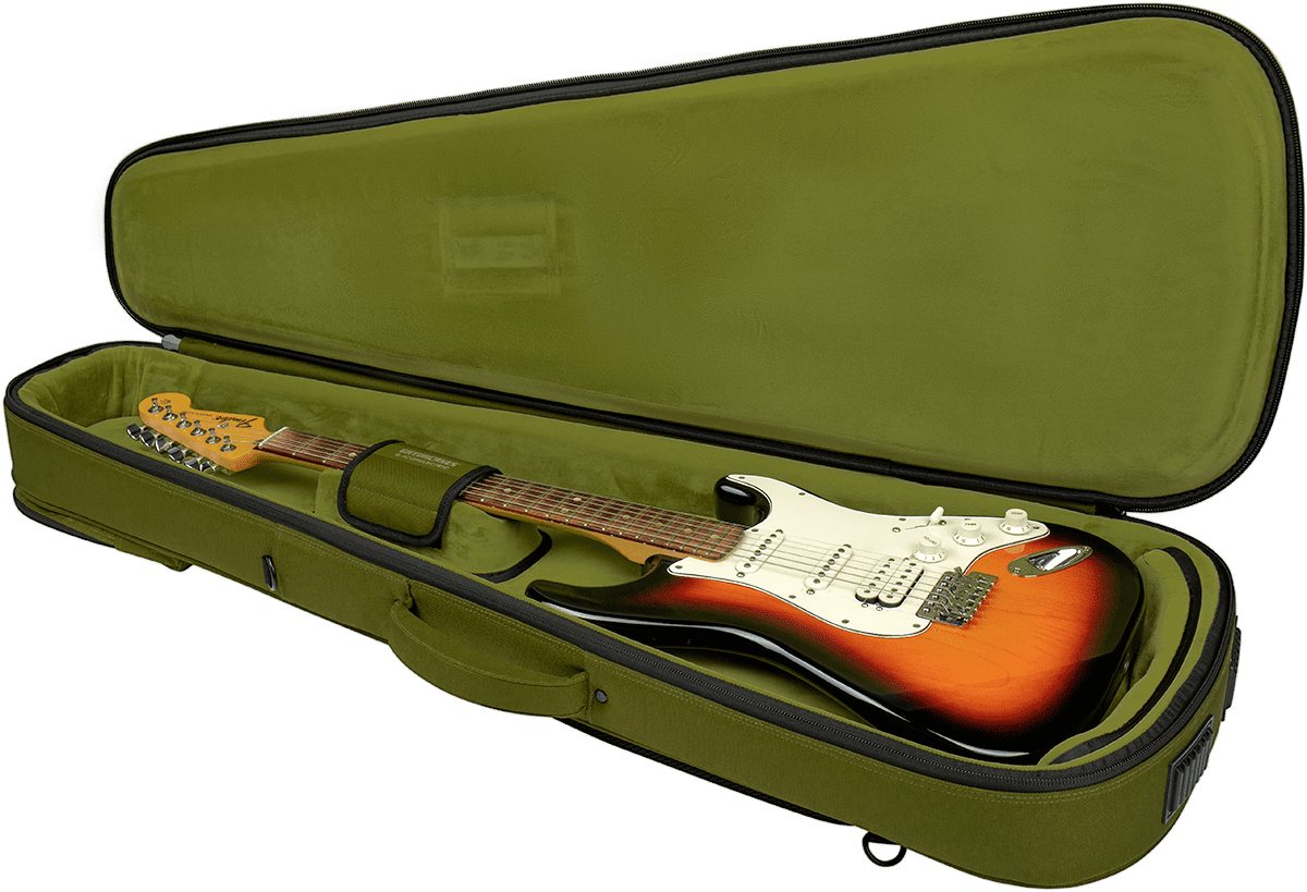 Semi-rigid case for electric guitars, green