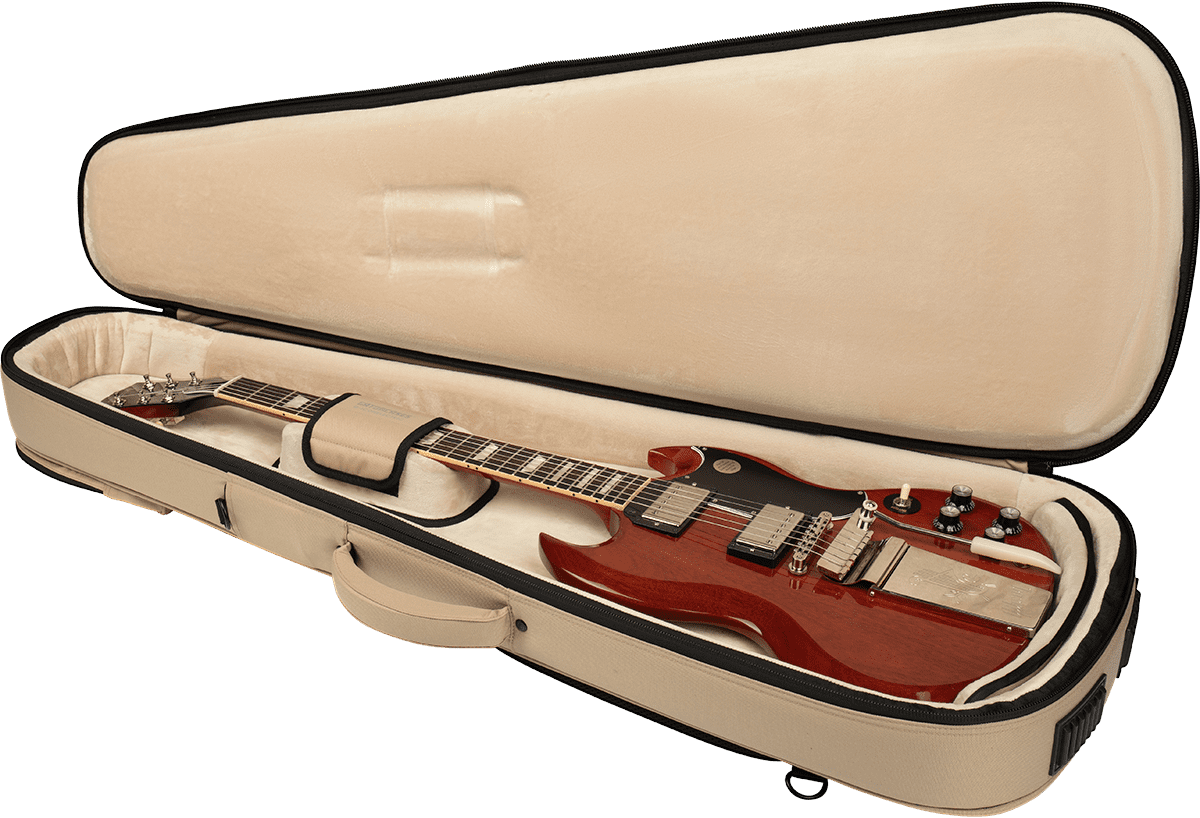Semi-rigid case for electric guitars, khaki